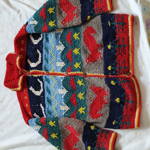 Chicken chunky knit wool sweater - Picture 2 of 7